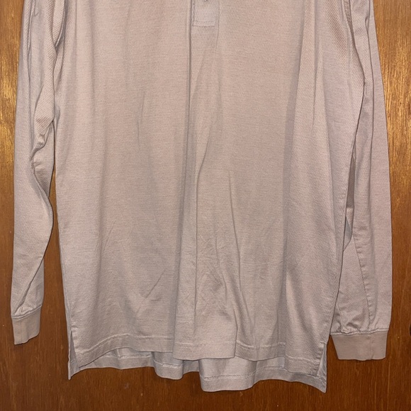 •SLAZENGER•NWOT TAN 3-BUTTON POLO COLLAR LONG SLEEVE SHIRT SIZE LARGE. - Picture 7 of 9